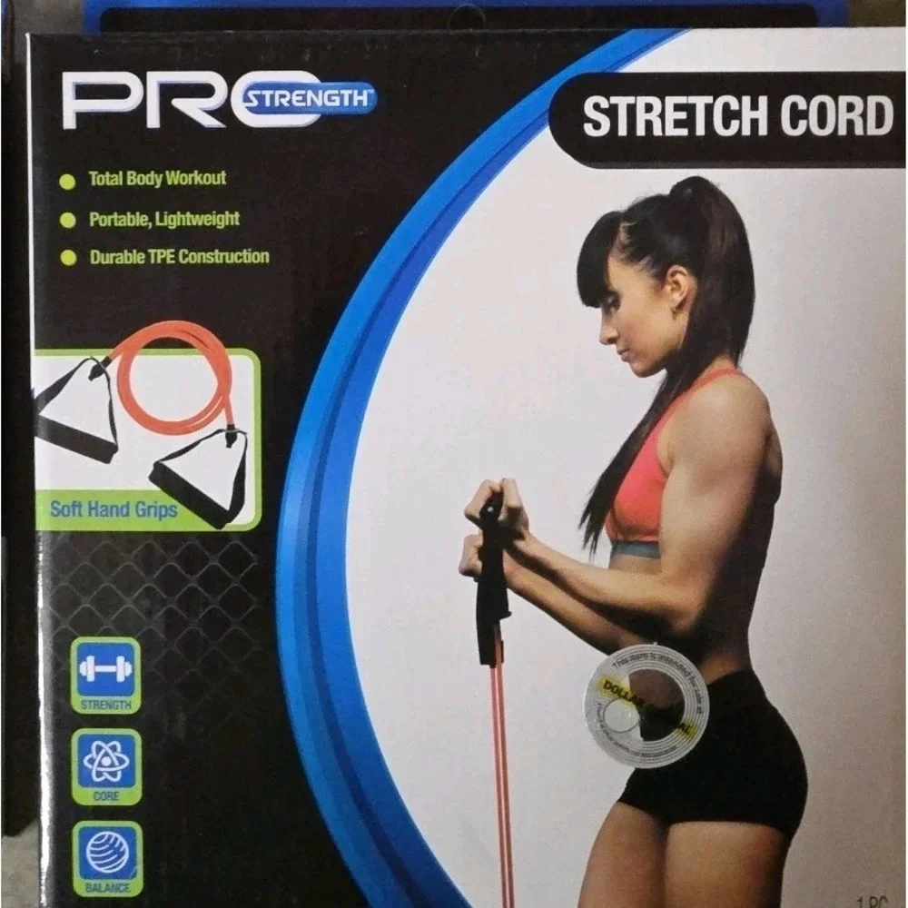 Lot Of 2 Pro Strength Stretch Cord Resistance Total Body Workout Band New